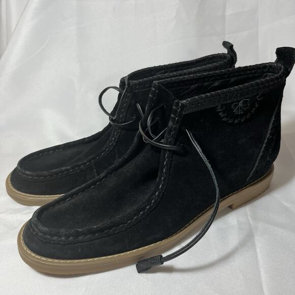 Jack Rogers Black Suede Leather‎ Moccasin Chukka  Boots Size 9 1/2 Women - Picture 1 of 11
